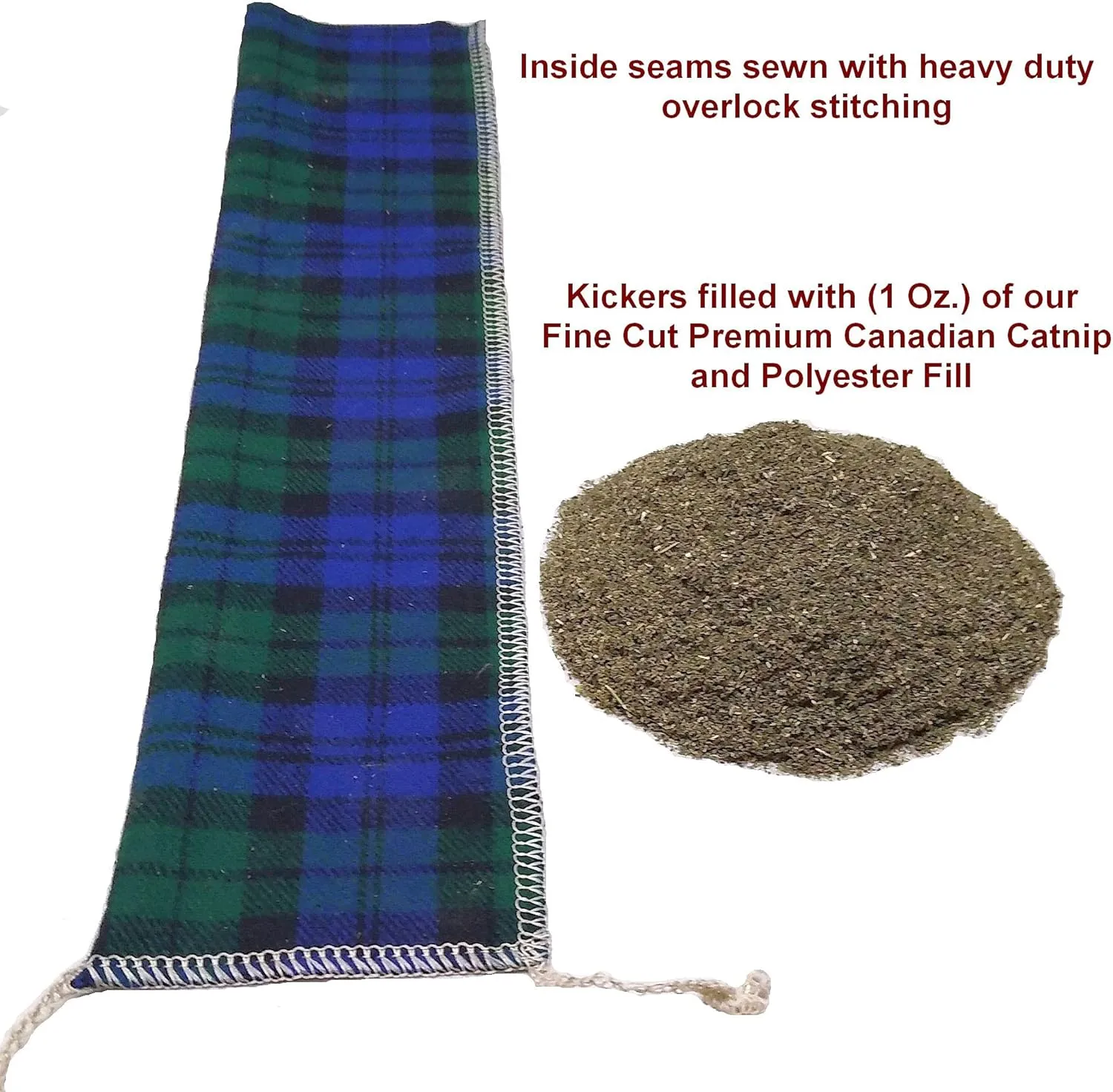 15" Catnip Cat Kicker Toys/Kitty Kick Sticks/Cat-Nip Kick Sticks (Denim) (Kickers Filled with 1 oz Premium Canadian Catnip)
