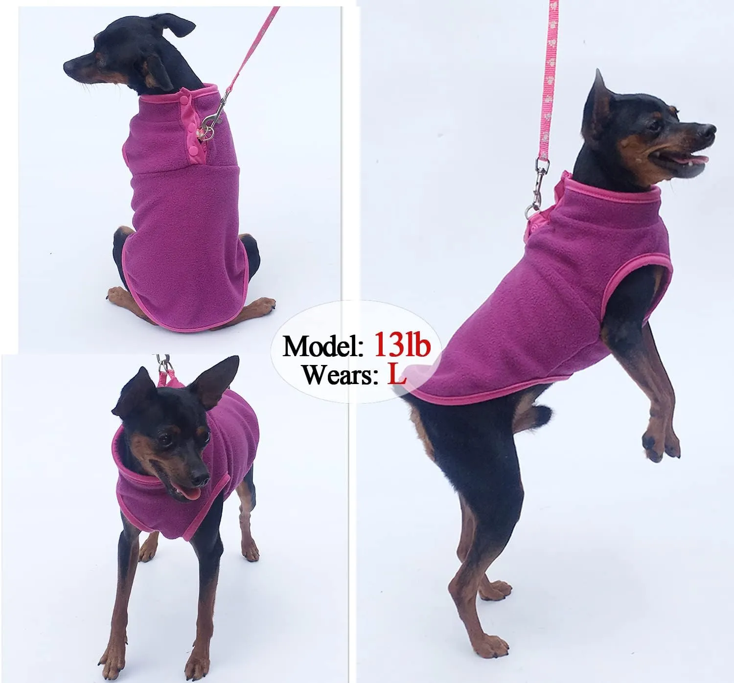 2 Pack Dog Vest Sweaters, Winter Warm Puppy Jacket, Fleece Coat Clothes, Pet Stretch Apparel with Buttons for Small Dogs Cats (Small)