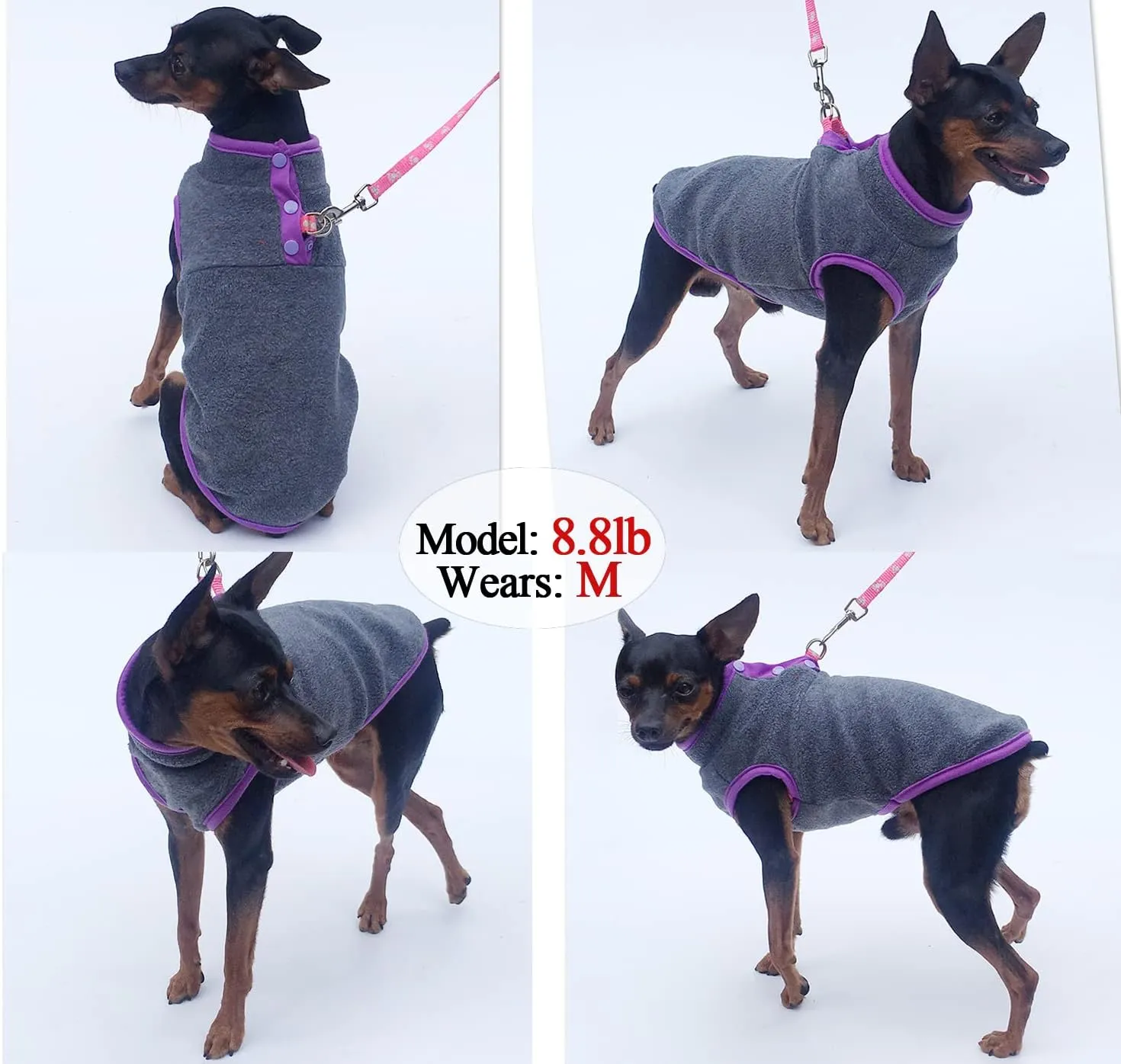 2 Pack Dog Vest Sweaters, Winter Warm Puppy Jacket, Fleece Coat Clothes, Pet Stretch Apparel with Buttons for Small Dogs Cats (Small)