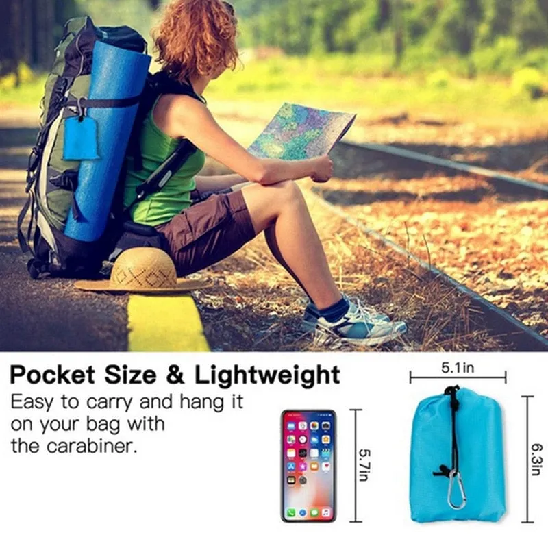 2x2.1m Waterproof Pocket Beach Blanket - Portable, Lightweight, Folding Camping Mat for Outdoor Picnic and Sand Beach