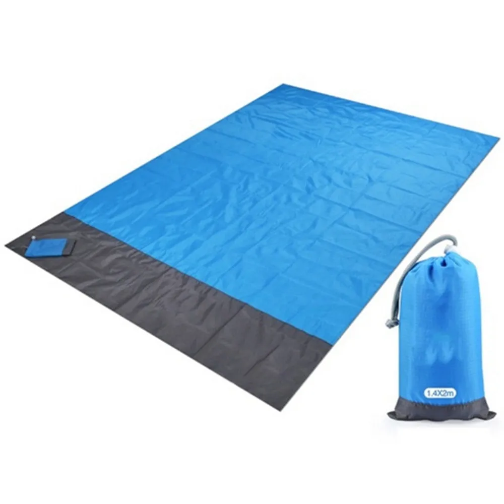 2x2.1m Waterproof Pocket Beach Blanket - Portable, Lightweight, Folding Camping Mat for Outdoor Picnic and Sand Beach