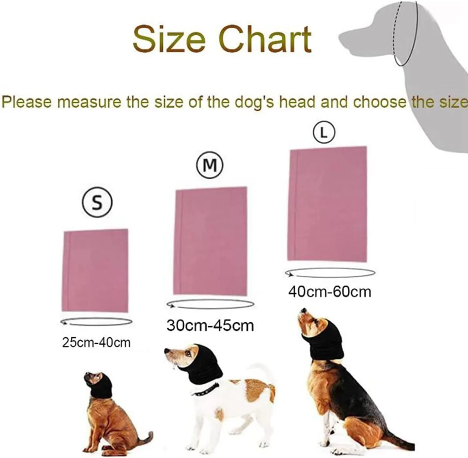 3PCS Quiet Ears for Dogs Dog Snoods Ear Muffs for Noise Pets Ear Covers Neck Warmer Anxiety Relief & Calming Dogs (Black Pink Purple) (S)