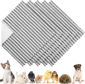 5 Pcs Waterproof Guinea Pig Fleece Bedding Blankets Absorbent Guinea Pig Cage Liner Washable Small Animal Pee Pad Reusable Pet Blanket Wash Cloth Bedding Mat Pad(Gray,12 x 12 Inch)