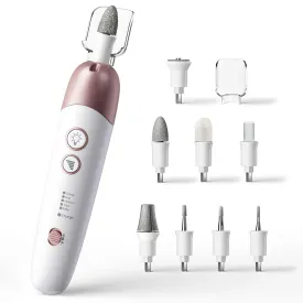 7d24hcare Cordless Electric Nail File Set, Portable Electric Nail Drill Machine,Professional Manicure Pedicure Kit, 5 Speeds Hand Foot Care Tool for Calluses, Thick Nails, Grind, Trim, Polish