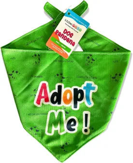 Adopt Me Dog Bandana - Puppy Bandanas with Sweet Sayings and Eye-Catching Solid Colors - Giving Back to Pets in Need - Green Bandanas for Dogs - Large/X-Large
