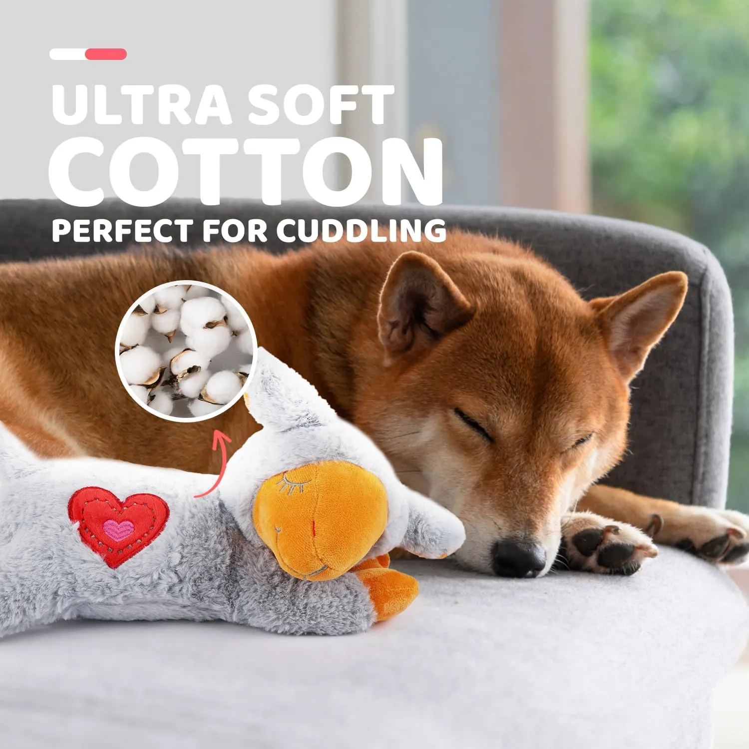 ALL FOR PAWS Dog Stuffed Animals with Heartbeat,Small Dog Toys for Dog Anxiety Relief,Puppy Behavioral Training Aid Toy Dog Stuff (Grey Sheep)