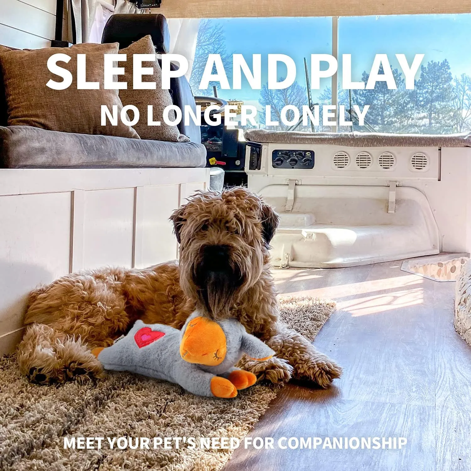 ALL FOR PAWS Dog Stuffed Animals with Heartbeat,Small Dog Toys for Dog Anxiety Relief,Puppy Behavioral Training Aid Toy Dog Stuff (Grey Sheep)