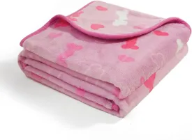 Allisandro Luxurious Dog Blanket, 350 GSM Super Fuzzy Microplush Fleece Pet Blankets for Small Medium Large Dogs and Cats, Pink Bone, 64  40 Inches