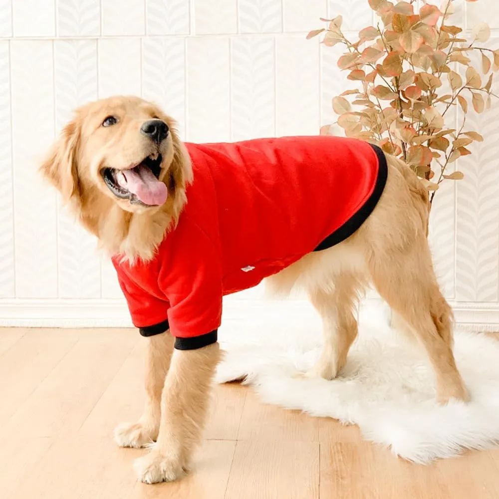 ANIAC Fall Dog Sweater with Sleeves, Basic Dog Hoodie, Warm Pet Clothes for Large Breeds 82-110 LB (8XL, Red)