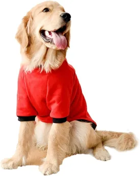 ANIAC Fall Dog Sweater with Sleeves, Basic Dog Hoodie, Warm Pet Clothes for Large Breeds 82-110 LB (8XL, Red)