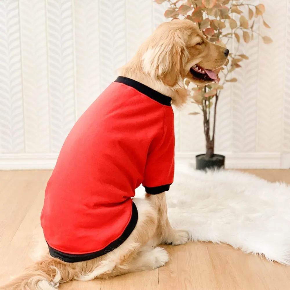 ANIAC Fall Dog Sweater with Sleeves, Basic Dog Hoodie, Warm Pet Clothes for Large Breeds 82-110 LB (8XL, Red)