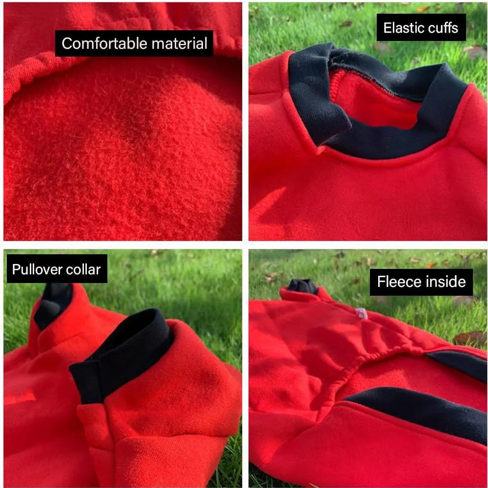ANIAC Fall Dog Sweater with Sleeves, Basic Dog Hoodie, Warm Pet Clothes for Large Breeds 82-110 LB (8XL, Red)