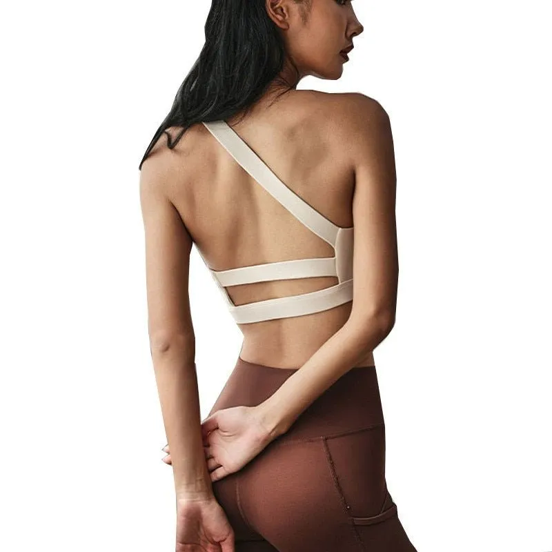 Beautiful Back Tie rope Sports Bra Women Fitness Yoga Bra High shockproof Running Vest-style Sports Bra Gym Workout Training Top