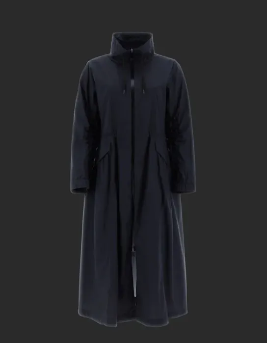 Black Laminar Raincoat in Ultra Light Nylon