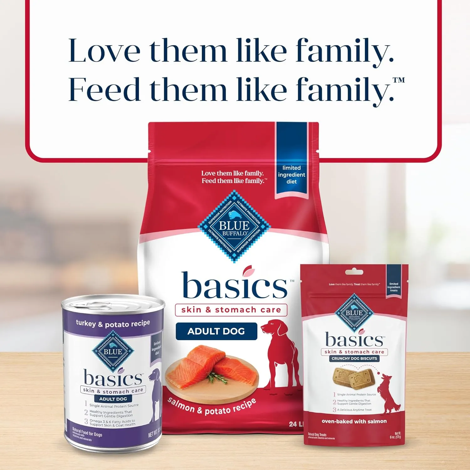 Blue Buffalo Basics Adult Dry Dog Food, Skin & Stomach Care, Limited Ingredient Diet for Dogs, Salmon Recipe, 24-lb. Bag