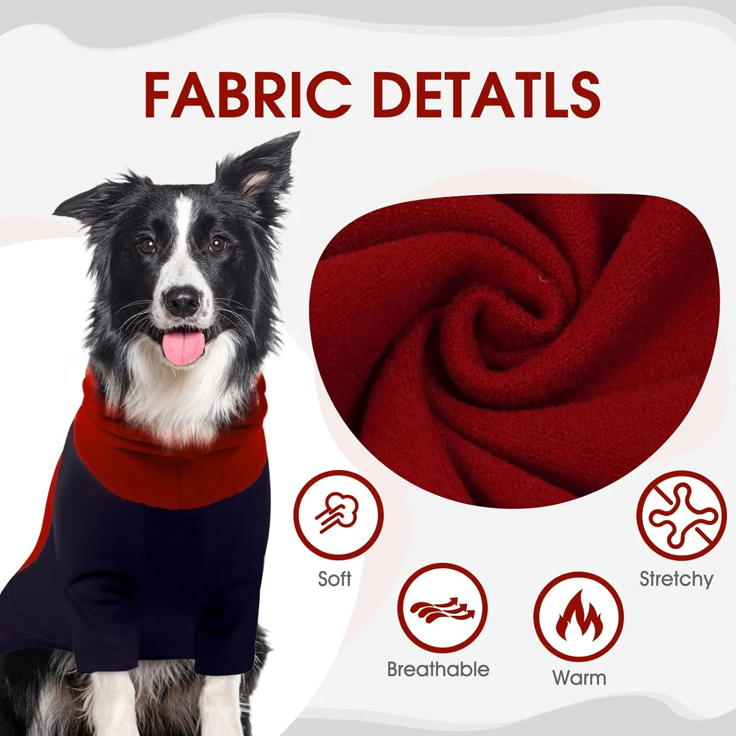 BRKURLEG Warm Dog Hoodie Dog Sweater Dog Anxiety Jacket with Ear Wrap Dog Fleece Shirt Adjustable Quiet Head Cover Sleeves Winter Soft Calming Vests for Dogs and Cats with Earmuffs, Dark Blue L
