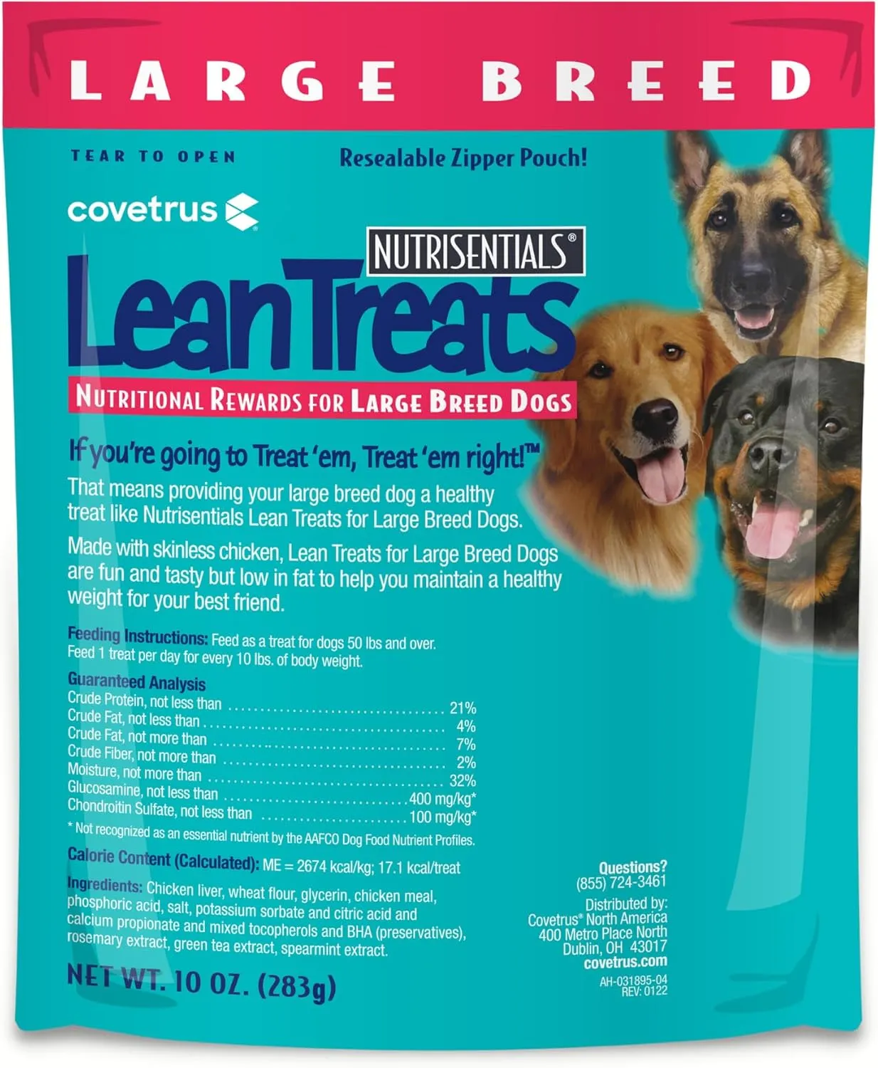 Butler Lean Treats Nutritional Rewards For Large Dogs (1 Pack), 10 Oz/Large