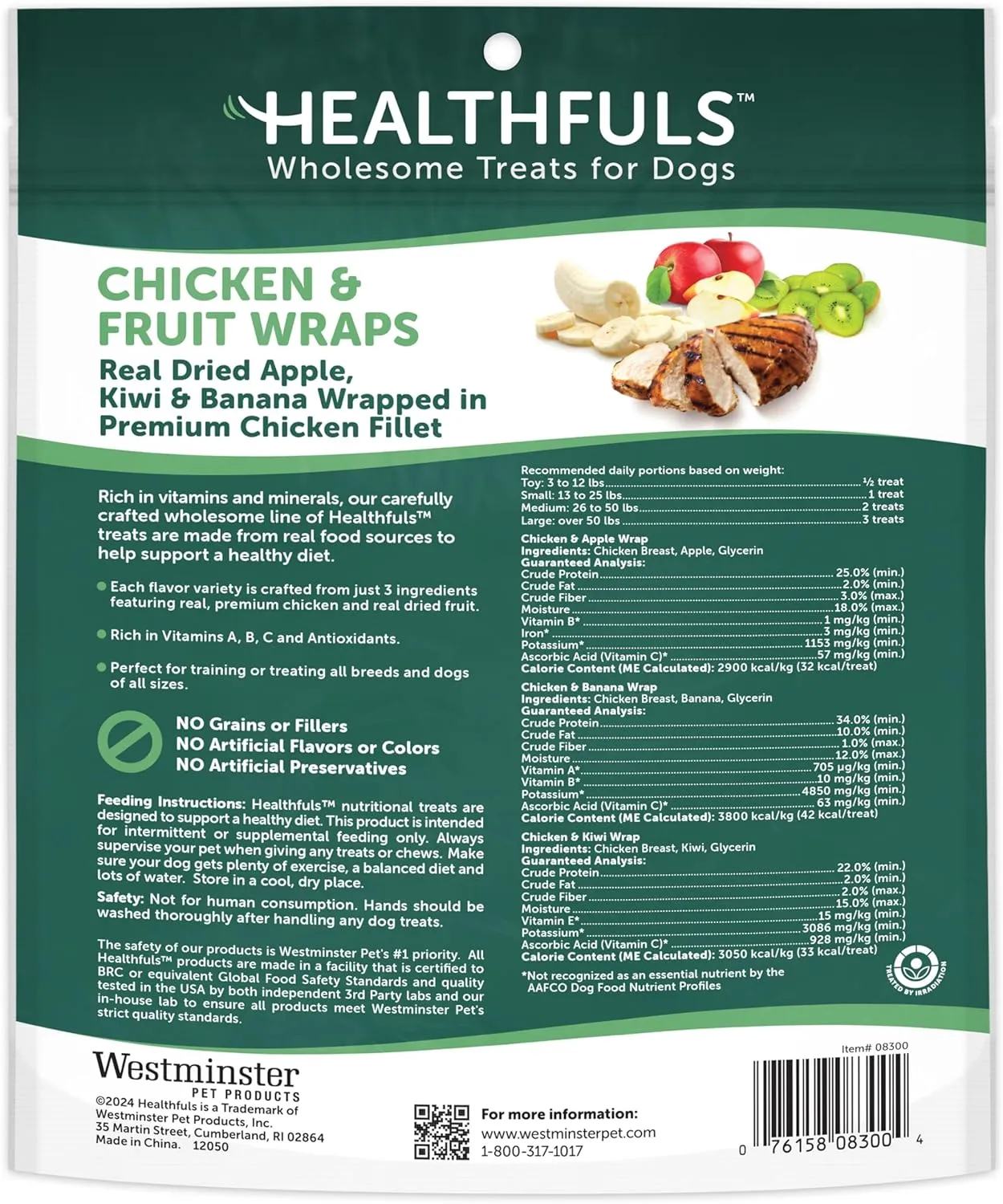 Chicken Wrapped Fruit Dog Treats, 16oz