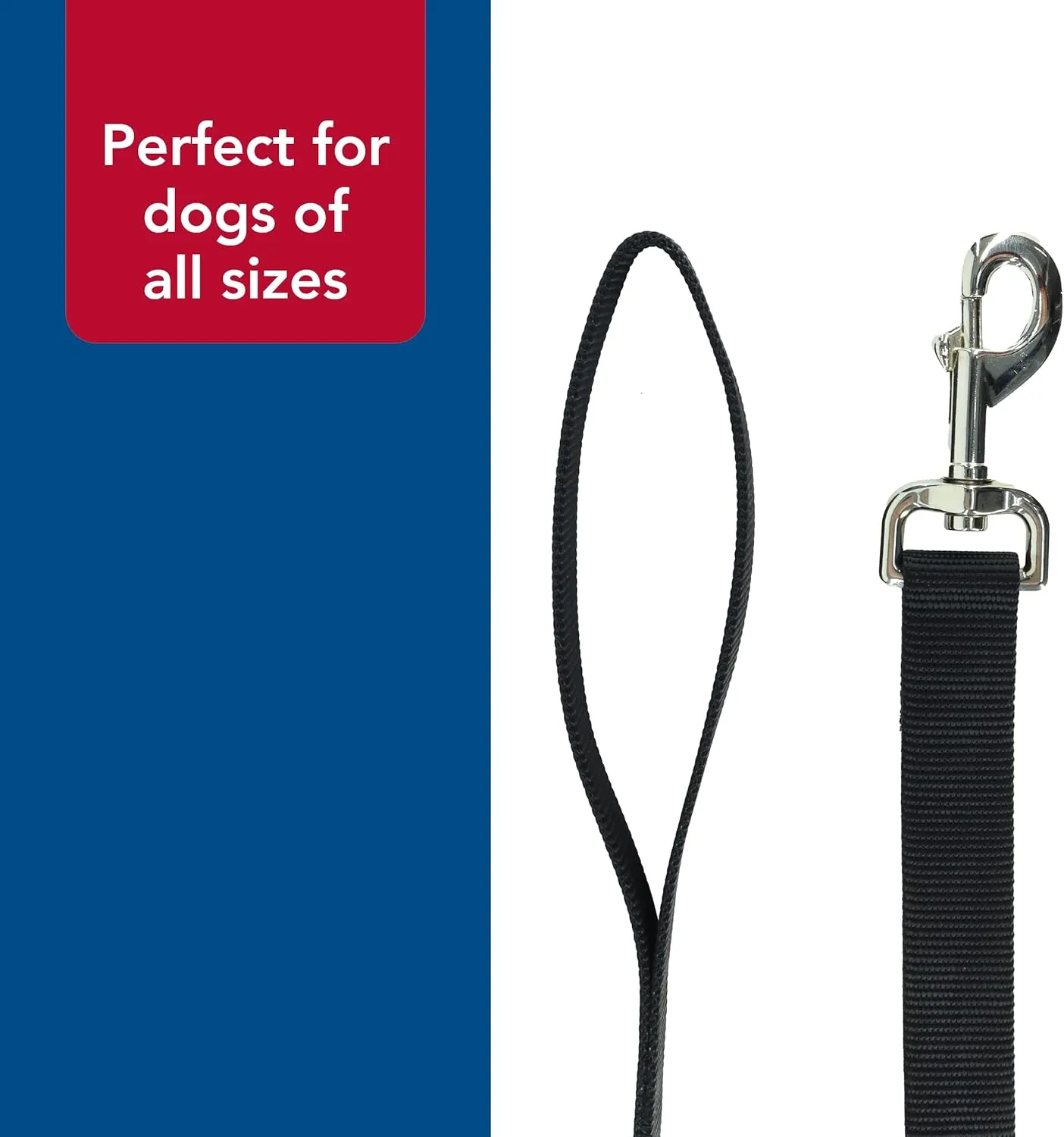 Coastal Pet Single-Ply Dog Leash - Sturdy Pet Leash - Comfortable & Stylish - Resists Fraying - Vibrant & Fade-Resistant Color - Black, 3/4" x 6'