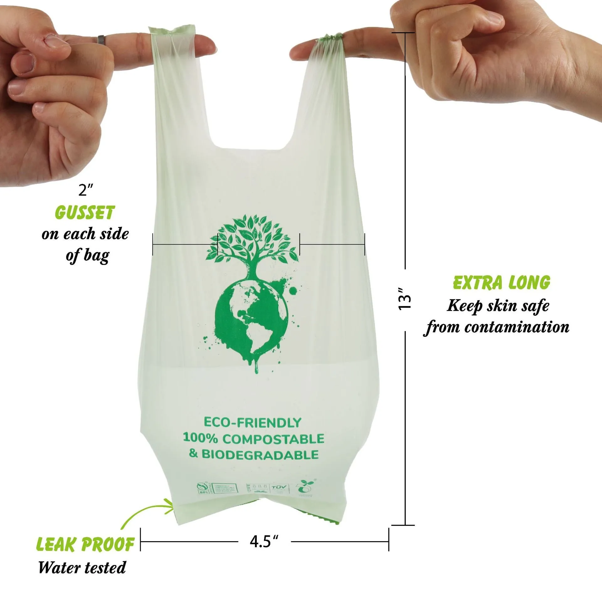 Corn Starch PLA Biodegradable Pet Garbage Bag Compost Continuous Roll Vest Bag Dog Stool Bag Stool Bag