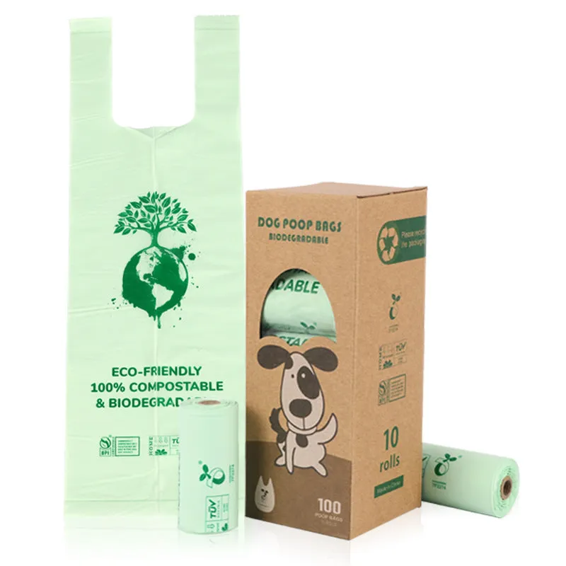 Corn Starch PLA Biodegradable Pet Garbage Bag Compost Continuous Roll Vest Bag Dog Stool Bag Stool Bag