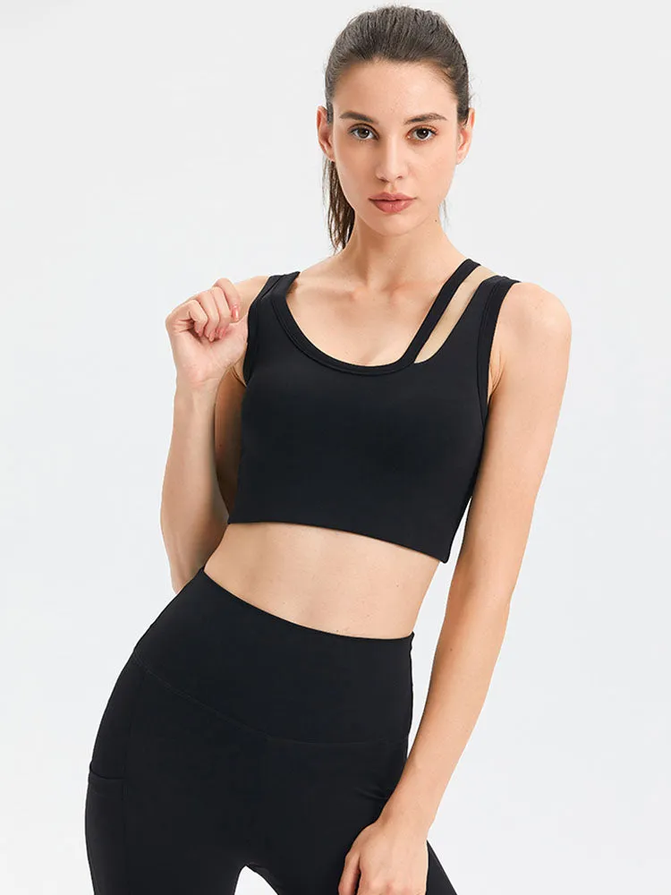 Dance Bra Outer Wear Shockproof Push Up Shaped Yoga Vest
