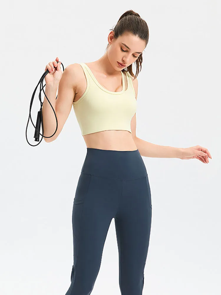 Dance Bra Outer Wear Shockproof Push Up Shaped Yoga Vest