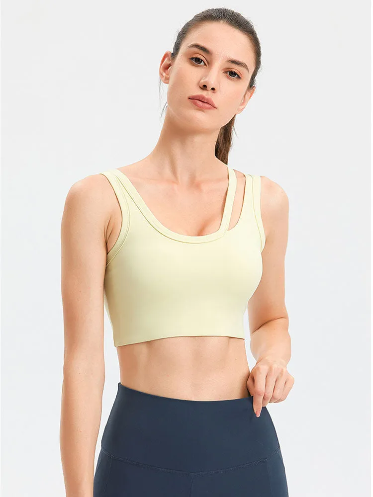 Dance Bra Outer Wear Shockproof Push Up Shaped Yoga Vest