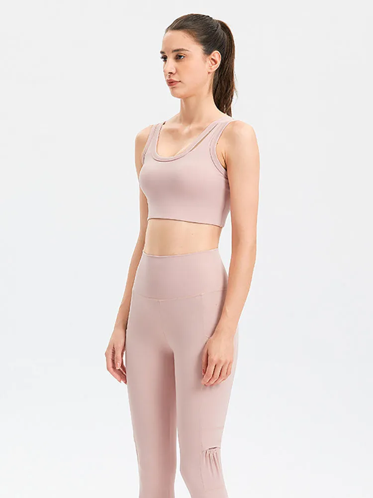 Dance Bra Outer Wear Shockproof Push Up Shaped Yoga Vest