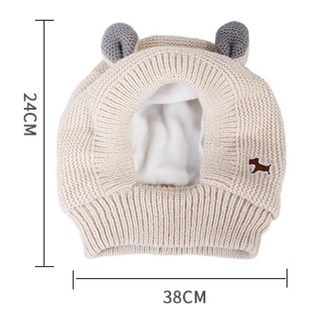 Dog Apparel Dog Cat Knit Beanie Hat Muffs Noise Protection For Anxiety Relief Calming Puppy Winter