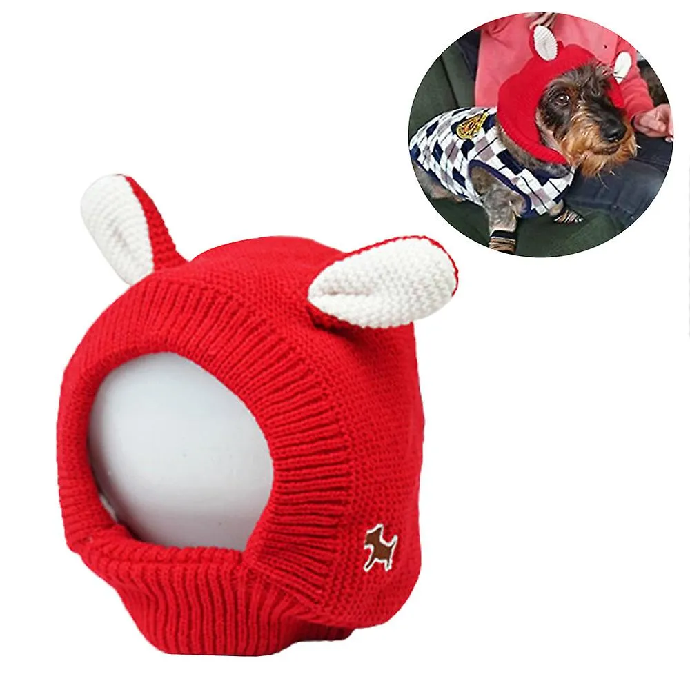 Dog Apparel Dog Cat Knit Beanie Hat Muffs Noise Protection For Anxiety Relief Calming Puppy Winter