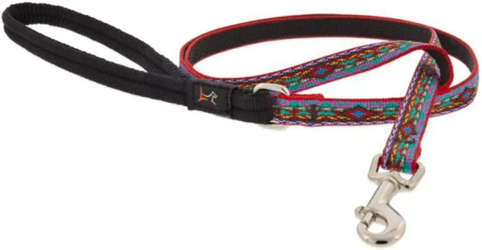Dog Leash by Lupine 1/2" Wide El Paso Design 6-Foot Long with Padded Handle