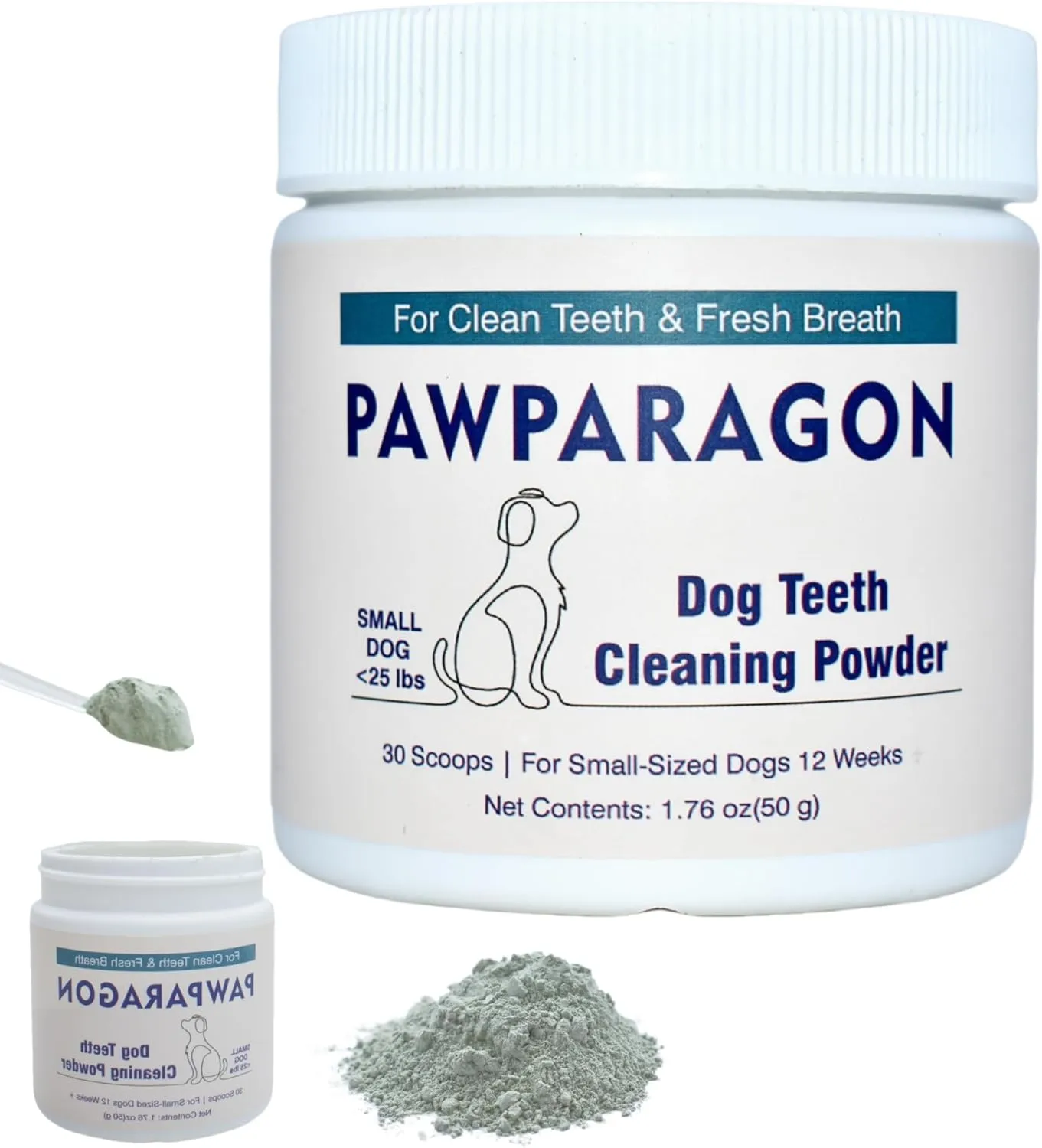 Dog Teeth Cleaning Powder - Targets Tartar & Reduces Plaque & Bad Breath, Dog Dental Powder - Teeth Cleaning Made Easy Eliminate, Dog Dental Care - Formulated for Small Dogs PP050