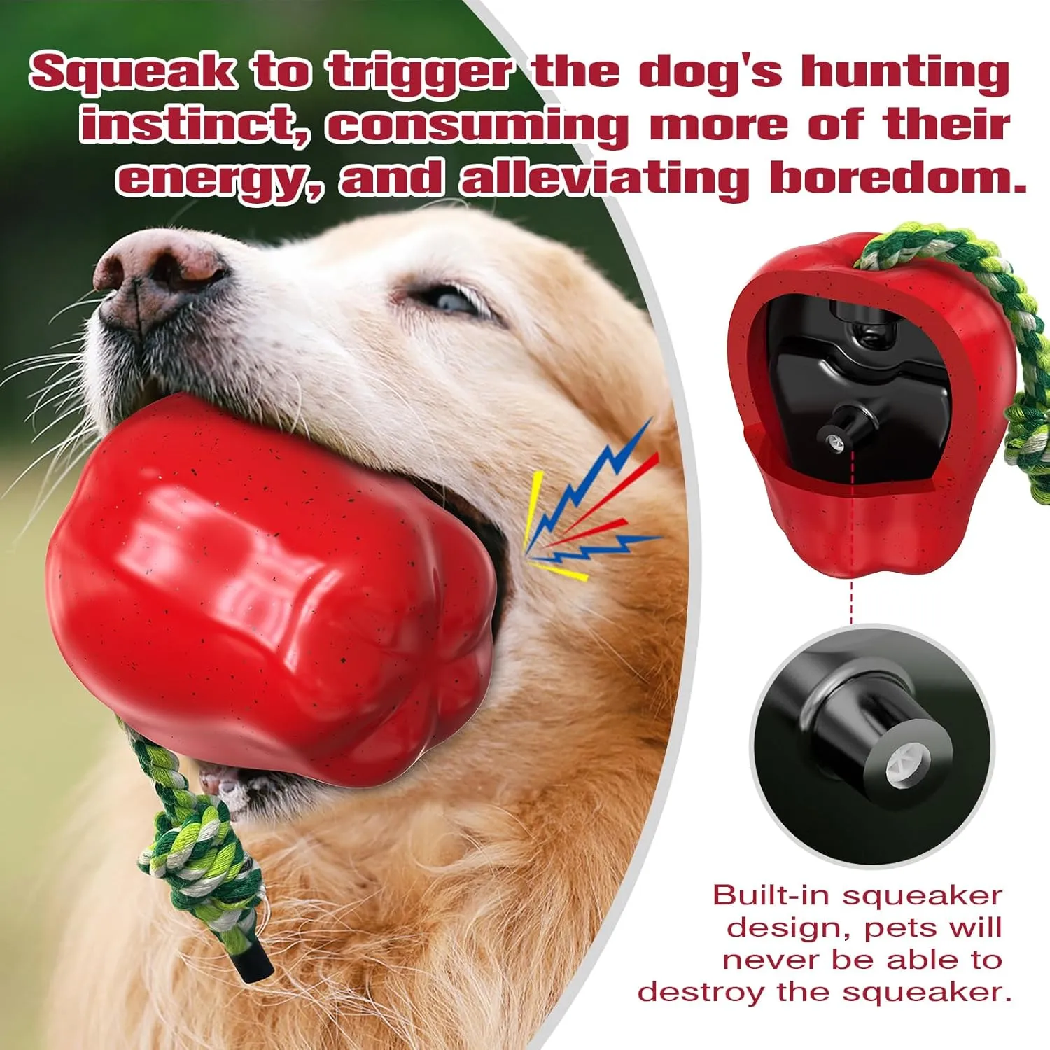 Dog Toy Multi-Functional Pet Toy Long Lasting Dog Chews Squeaky Dog Toys Tough Dog Toys for Gift