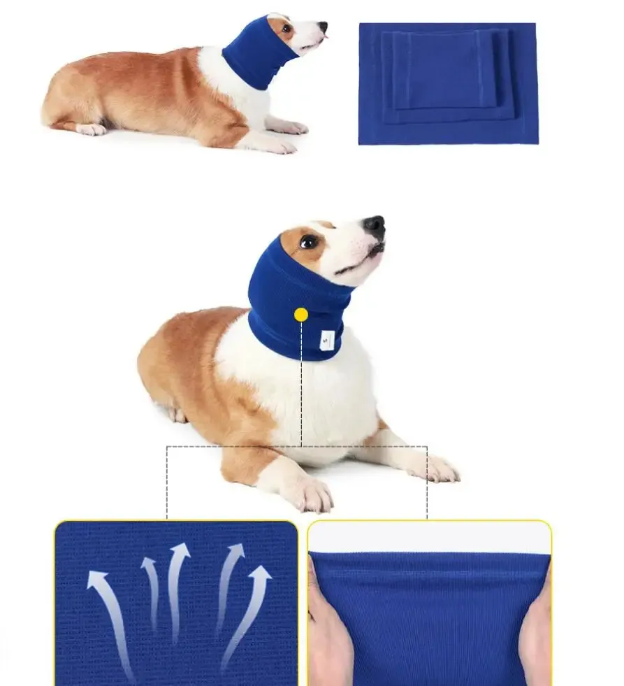 Ear Muffs for Dogs and Cats Snood for Neck and Ear Warme Calming Pet Cover for Anxiety Relief and Grooming Protection Dog Hoodie