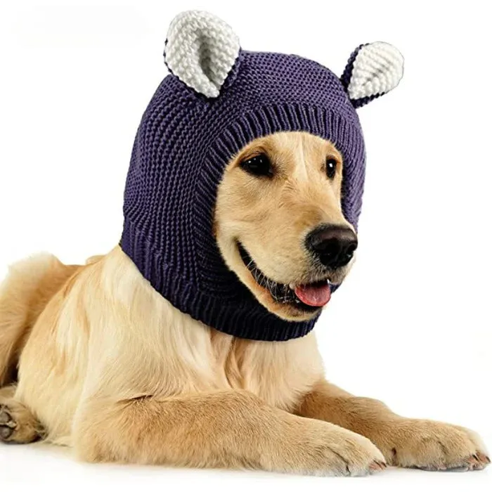 Ears for Dogs, Dog Ear Muffs Noise Protection Knitted Dog Hats Pet