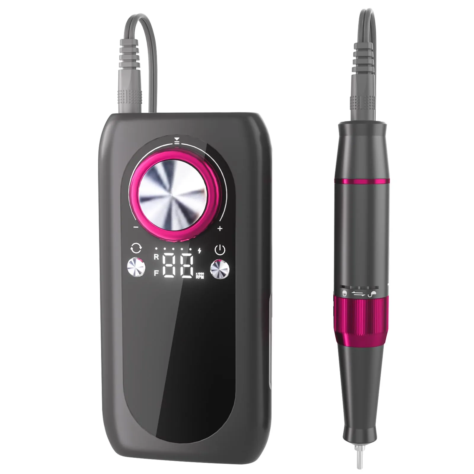 Electric Nail File Machine, 35000RPM Rechargeable Nail Drill, Professional Acrylic Gel Nails Remover with Drill Bits, Portable Efiler Manicure Supplies for Polishing Grinding, Home Salon Use
