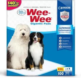 Four Paws Wee-Wee Superior Performance Gigantic Pee Pads for Dogs - Puppy & Dog Pads for Potty Training - Dog Supplies - 27.5" x 44" (100 Count)