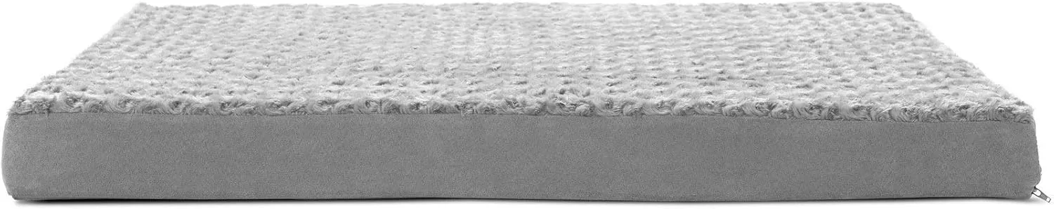 Furhaven Orthopedic Dog Bed for Large Dogs w/ Removable Washable Cover, For Dogs Up to 95 lbs - Ultra Plush Faux Fur & Suede Mattress - Chocolate, Jumbo/XL