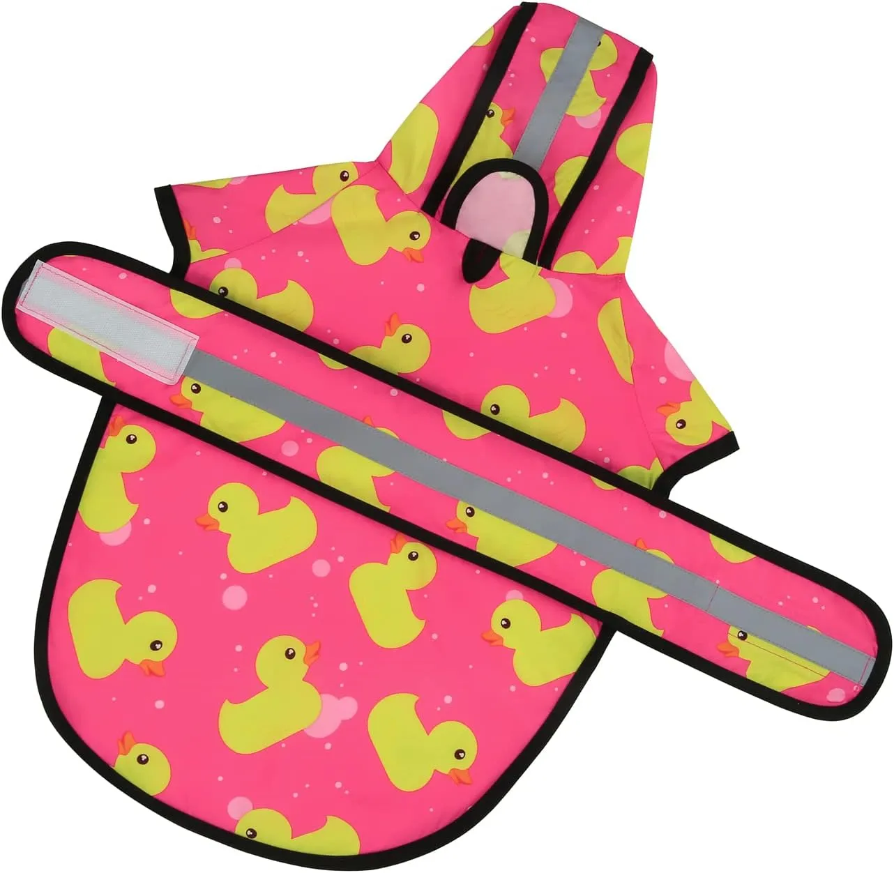 HDE Dog Raincoat Hooded Slicker Poncho for Small to X-Large Dogs and Puppies Pink Ducks - XL