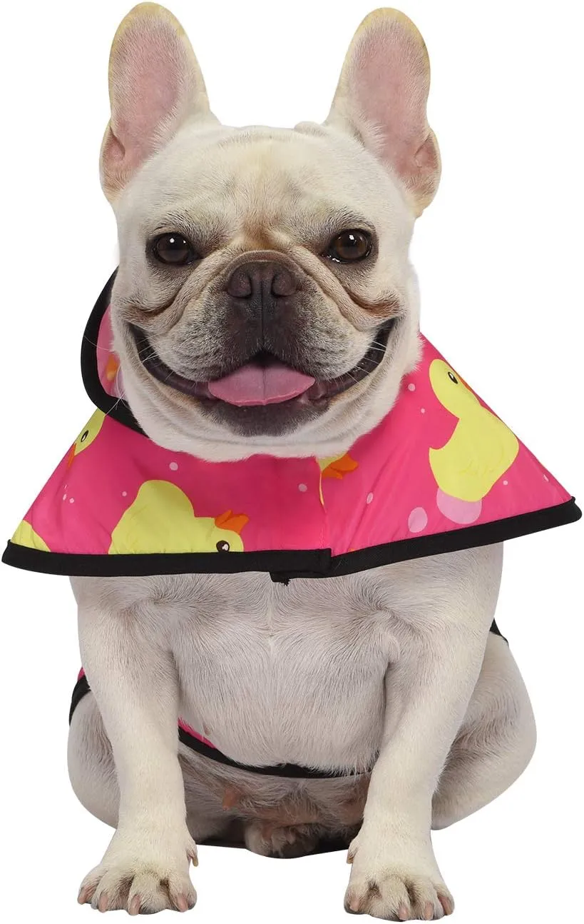 HDE Dog Raincoat Hooded Slicker Poncho for Small to X-Large Dogs and Puppies Pink Ducks - XL