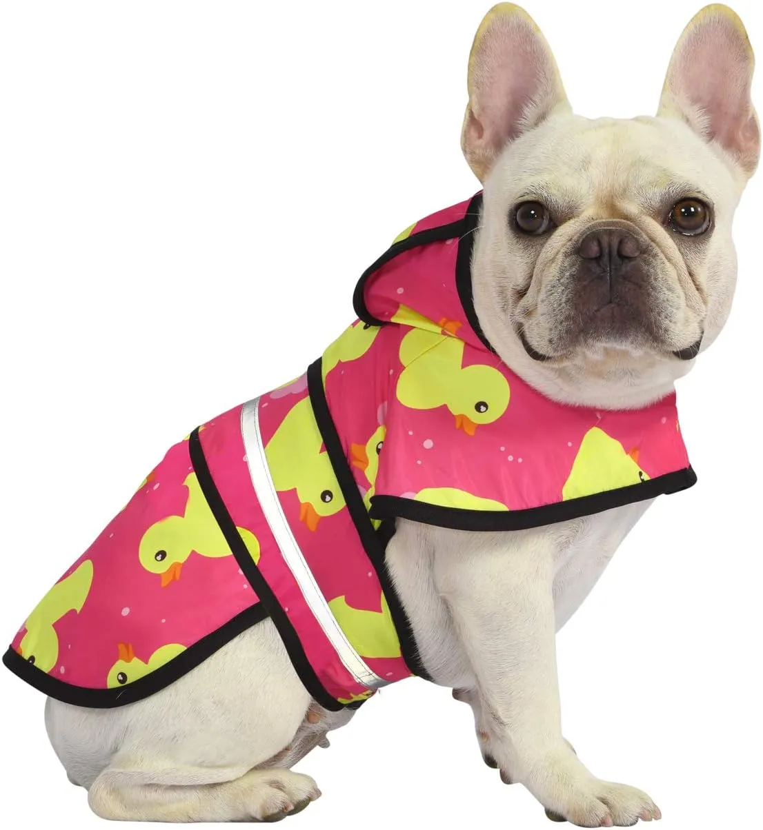 HDE Dog Raincoat Hooded Slicker Poncho for Small to X-Large Dogs and Puppies Pink Ducks - XL