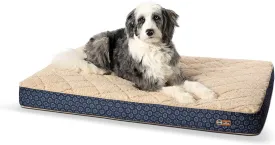 K&H Pet Products Quilt-Top Superior Orthopedic Bed Navy/Geo Flower Large 35 X 46 Inches