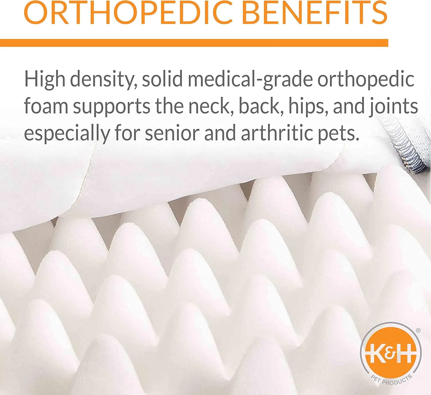 K&H Pet Products Quilt-Top Superior Orthopedic Bed Navy/Geo Flower Large 35 X 46 Inches