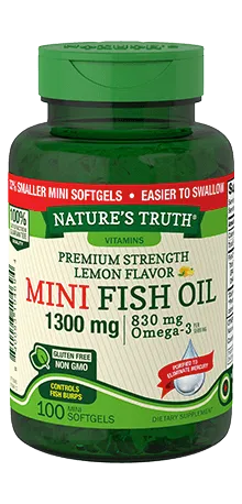 Lemon Flavor Mini Fish Oil Premium Strength 1300MG