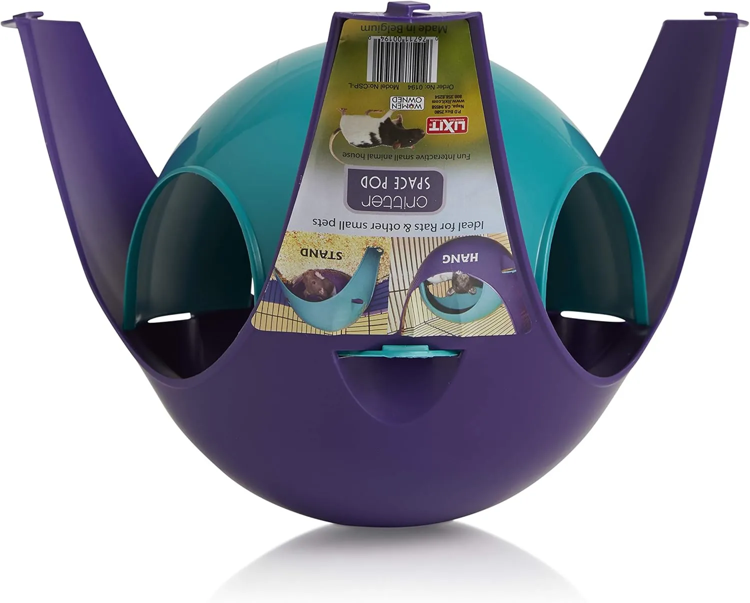 Lixit Igloos and Hideaways for Guinea Pigs, Rats, Mice, Hamsters, Gerbils and Other Small Animals (Assorted Pack of 2, Large Space Pod)