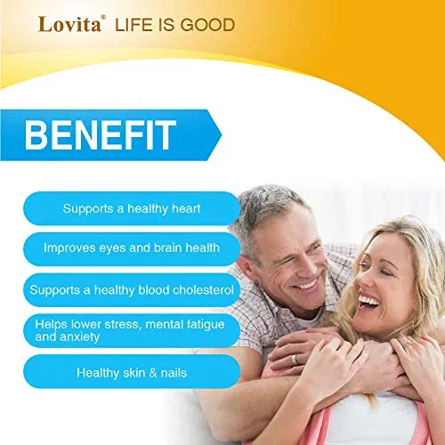 Lovita Mini Fish Oil 500mg, High Concentrated Omega 3, Easy to Swallow for Women and Senior, Burpless, 90 Enteric Coated Softgels