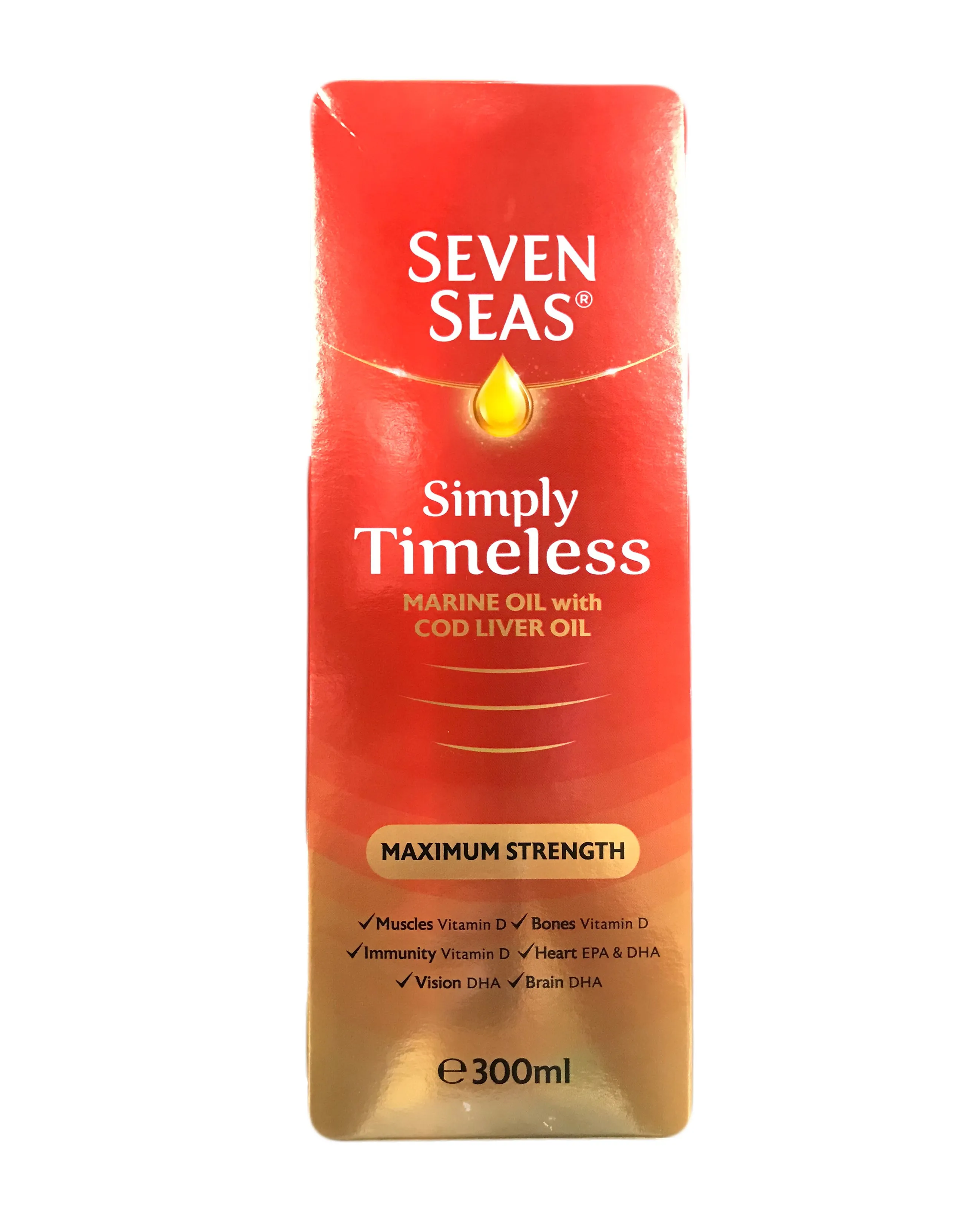 <b>SEVEN SEAS</b><br>Maximum Strength Marine Oil With Cod Liver Oil
