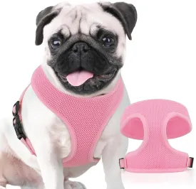 Magshion Dog Vest Harness with Adjustable Chest for Large Dog, Breathable Mesh Padded Pet Harness with with Buckles & Back D-Rings, Pet Supplies for Walking Training, No Pull No Choke, Pink, L