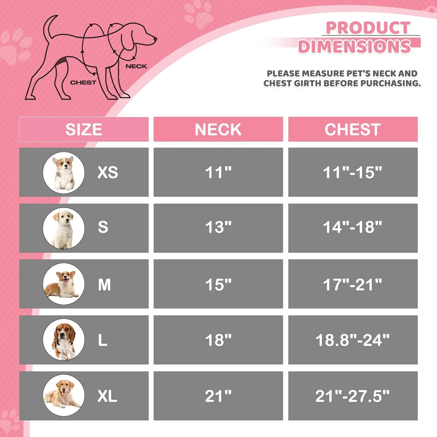 Magshion Dog Vest Harness with Adjustable Chest for Large Dog, Breathable Mesh Padded Pet Harness with with Buckles & Back D-Rings, Pet Supplies for Walking Training, No Pull No Choke, Pink, L